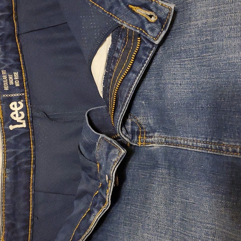 LEE  Denim Regular Fit Skort Mid Rise 10 - Picture 5 of 6
